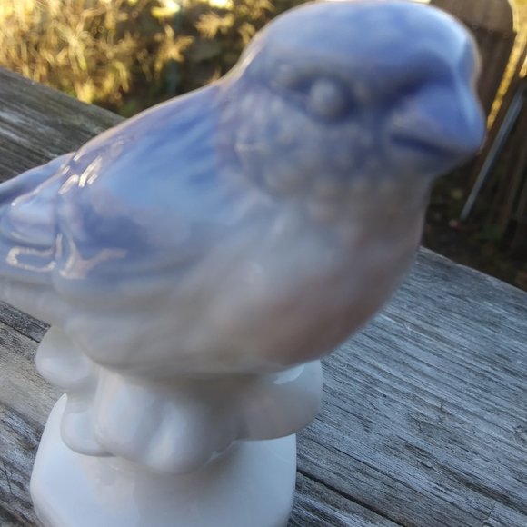 Vintage Gerold Porcelain Bavaria West Germany bird figurine blue and white - Picture 14 of 14